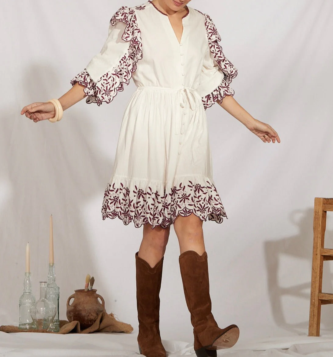 Robe Courte Noemia - Bordeaux - Image 5