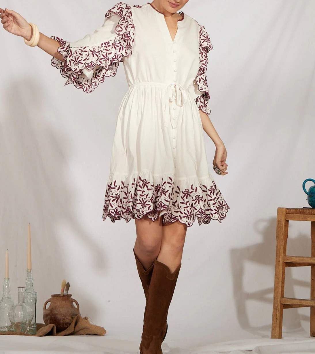 Robe Courte Noemia - Bordeaux - Image 6