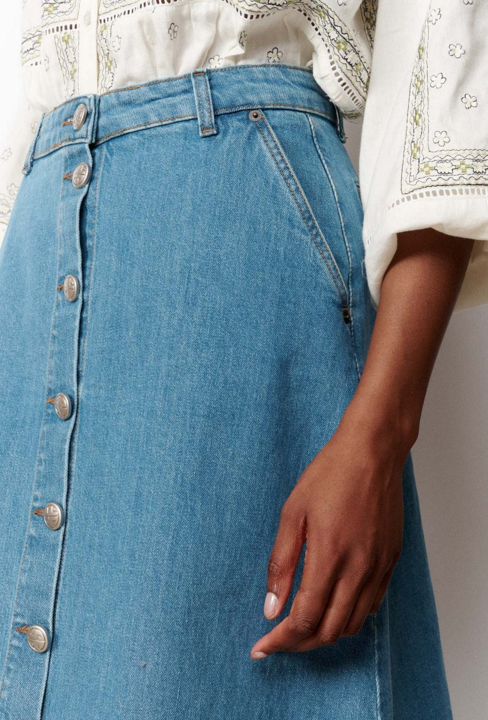 Jupe Evasee Theresa - Denim - Image 3