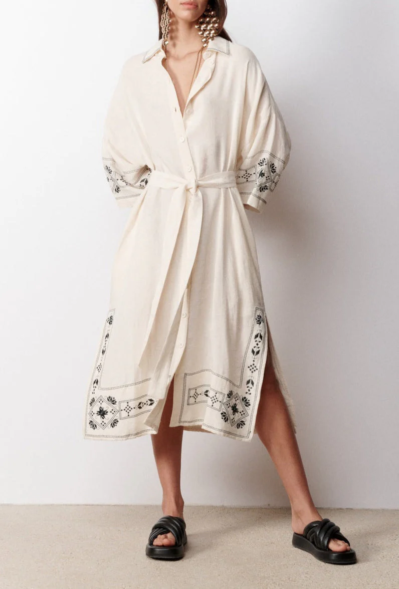 Robe Midi Marisa - Ecru - Image 2