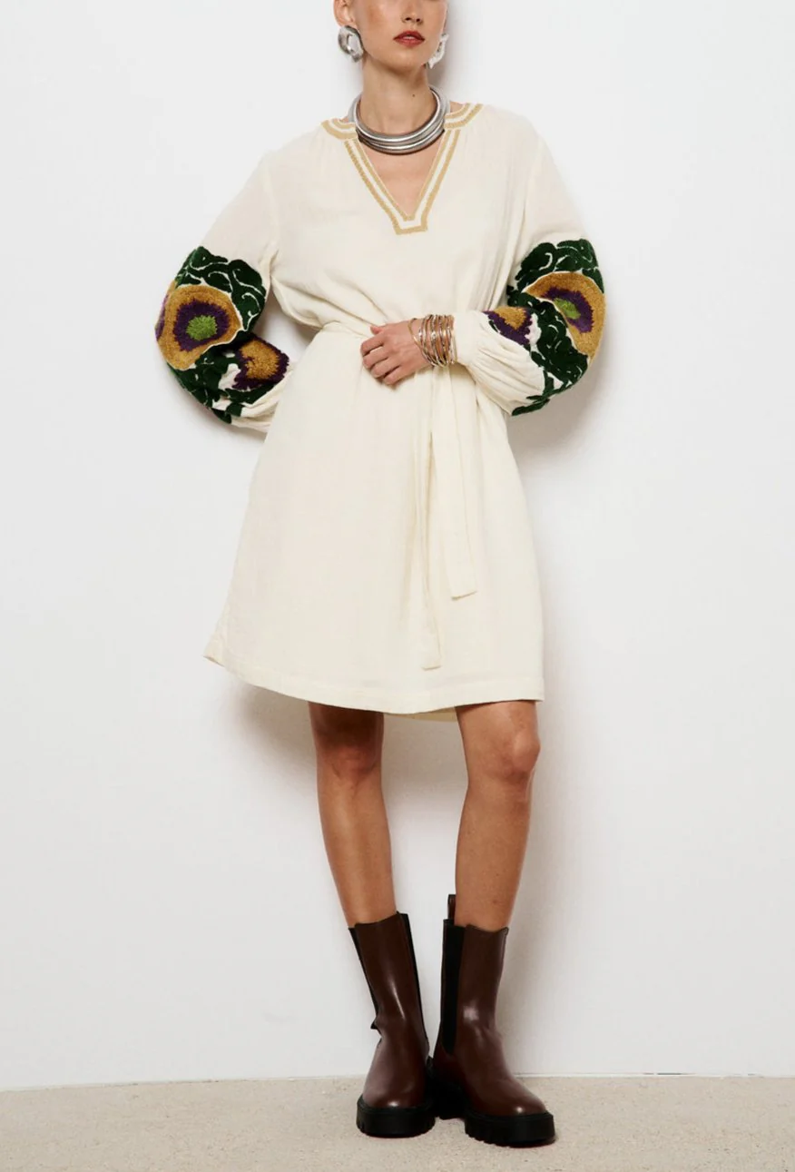 Robe Courte Namie - Ecru - Image 2