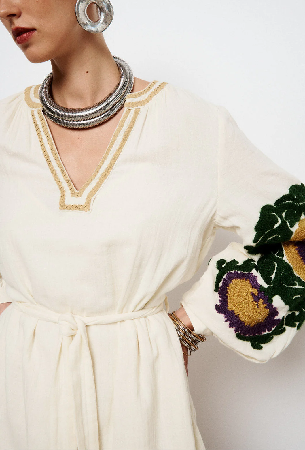 Robe Courte Namie - Ecru - Image 3