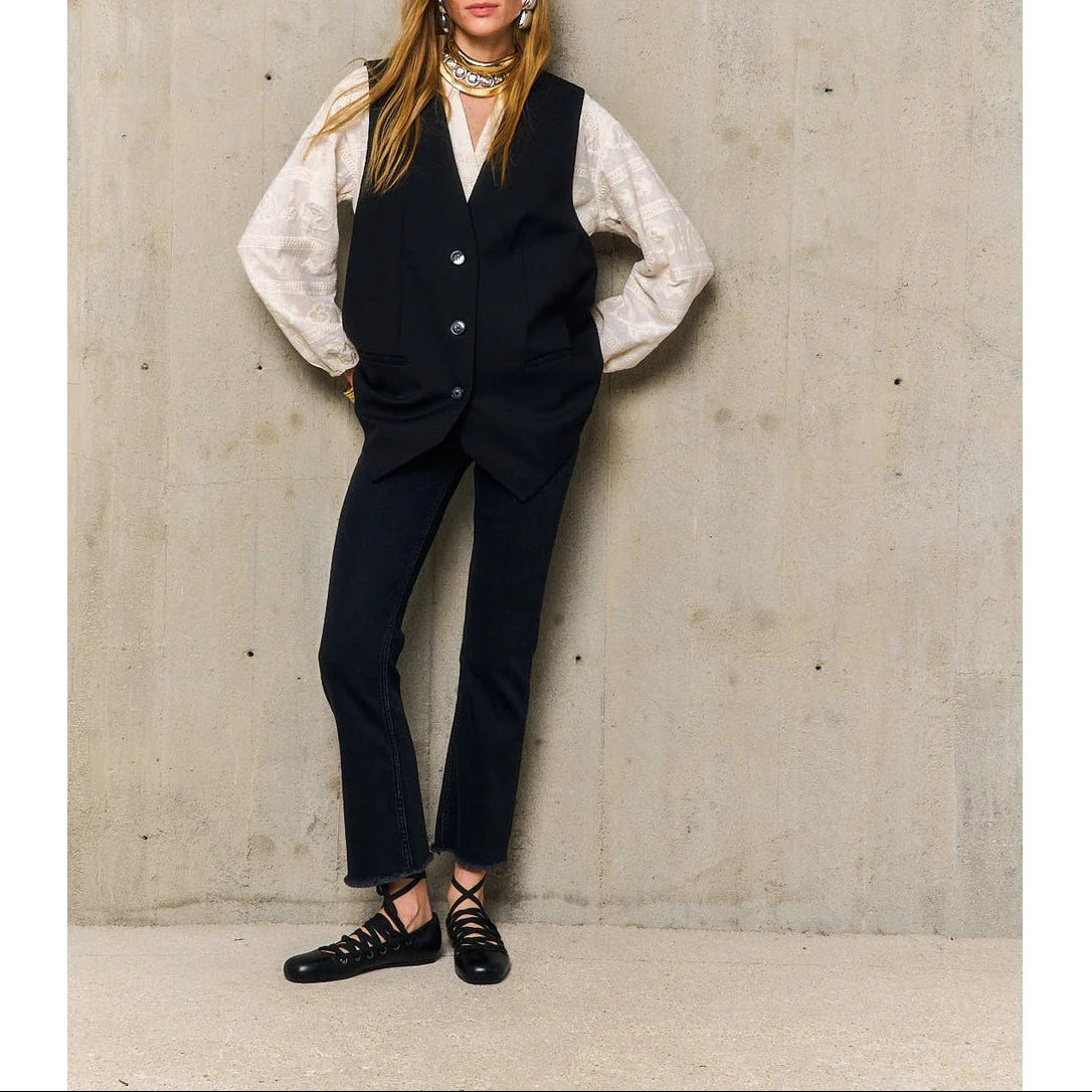 Gilet Long Chlotilde - Noir - Image 3
