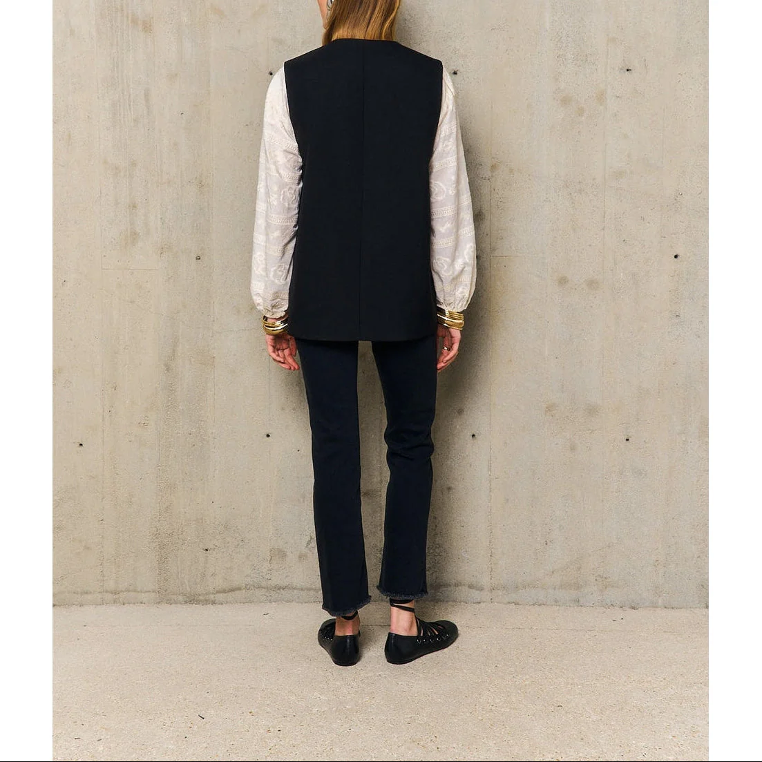 Gilet Long Chlotilde - Noir - Image 4