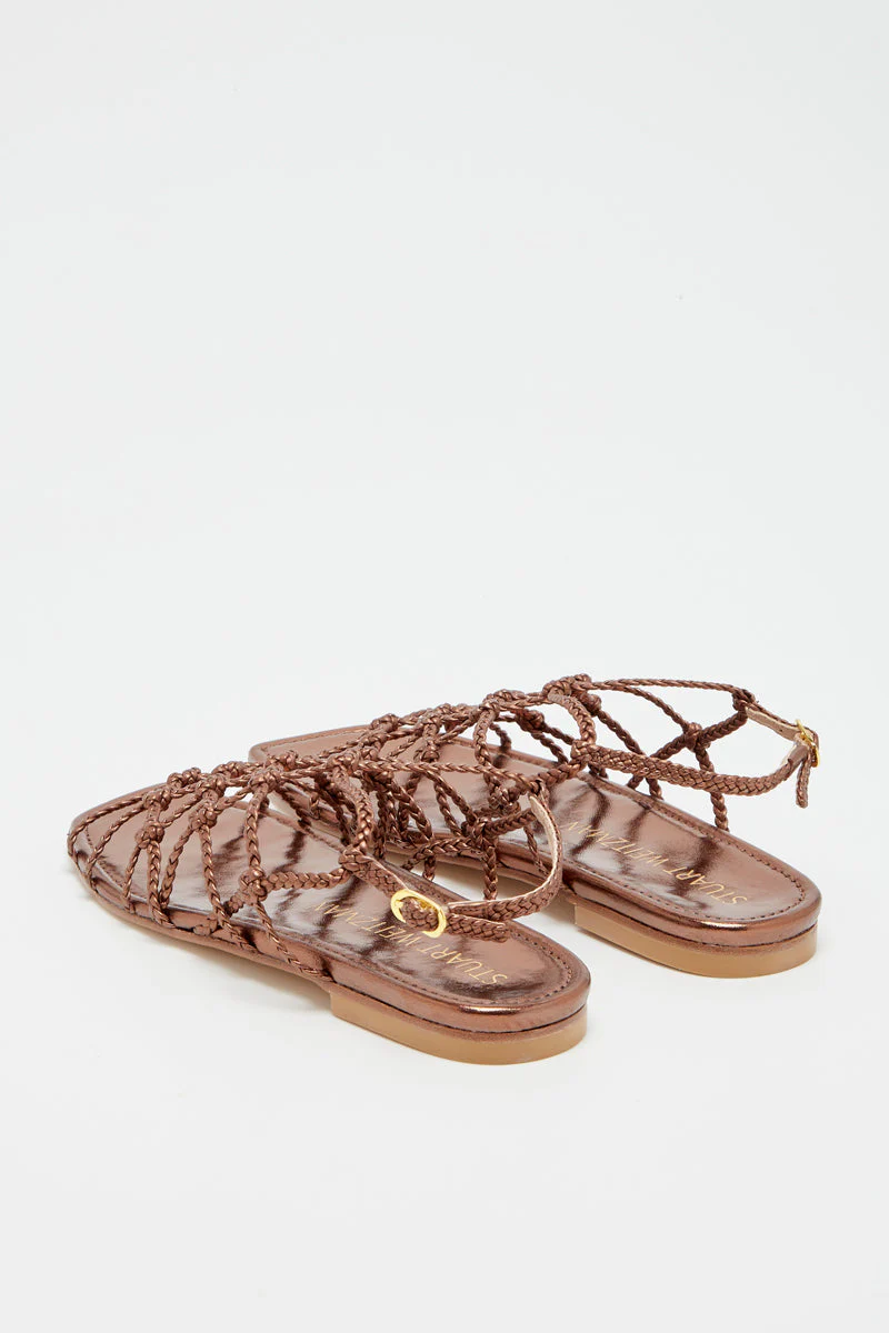 Sandales En Cuir Woven - Bronze - Image 3