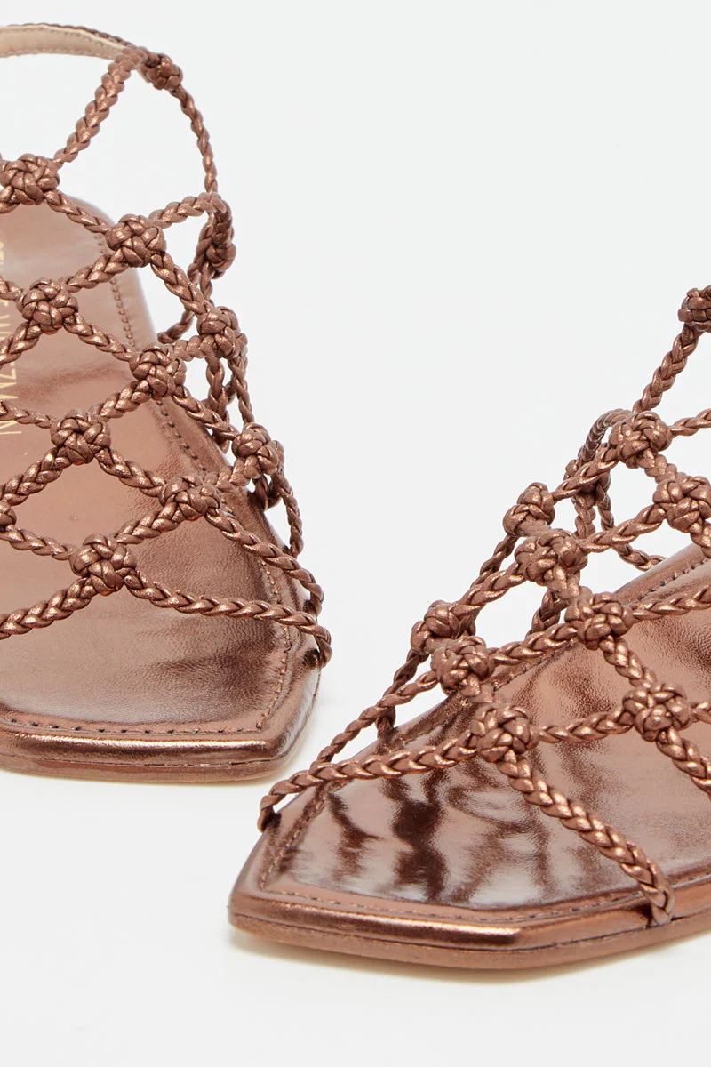 Sandales En Cuir Woven - Bronze - Image 4