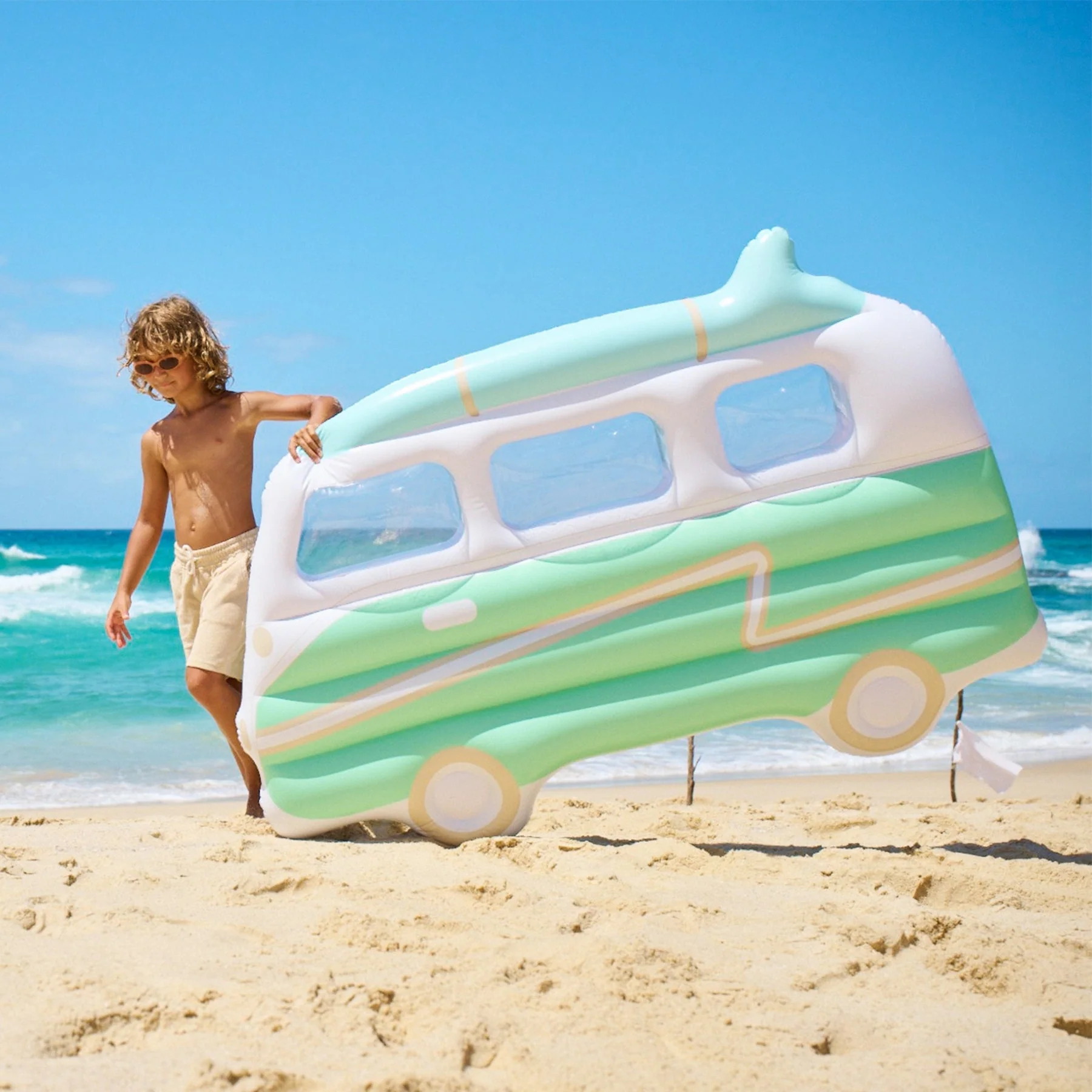 Matelas Flottant Van Campervan Adulte - Imprimé Fond Vert - Image 11