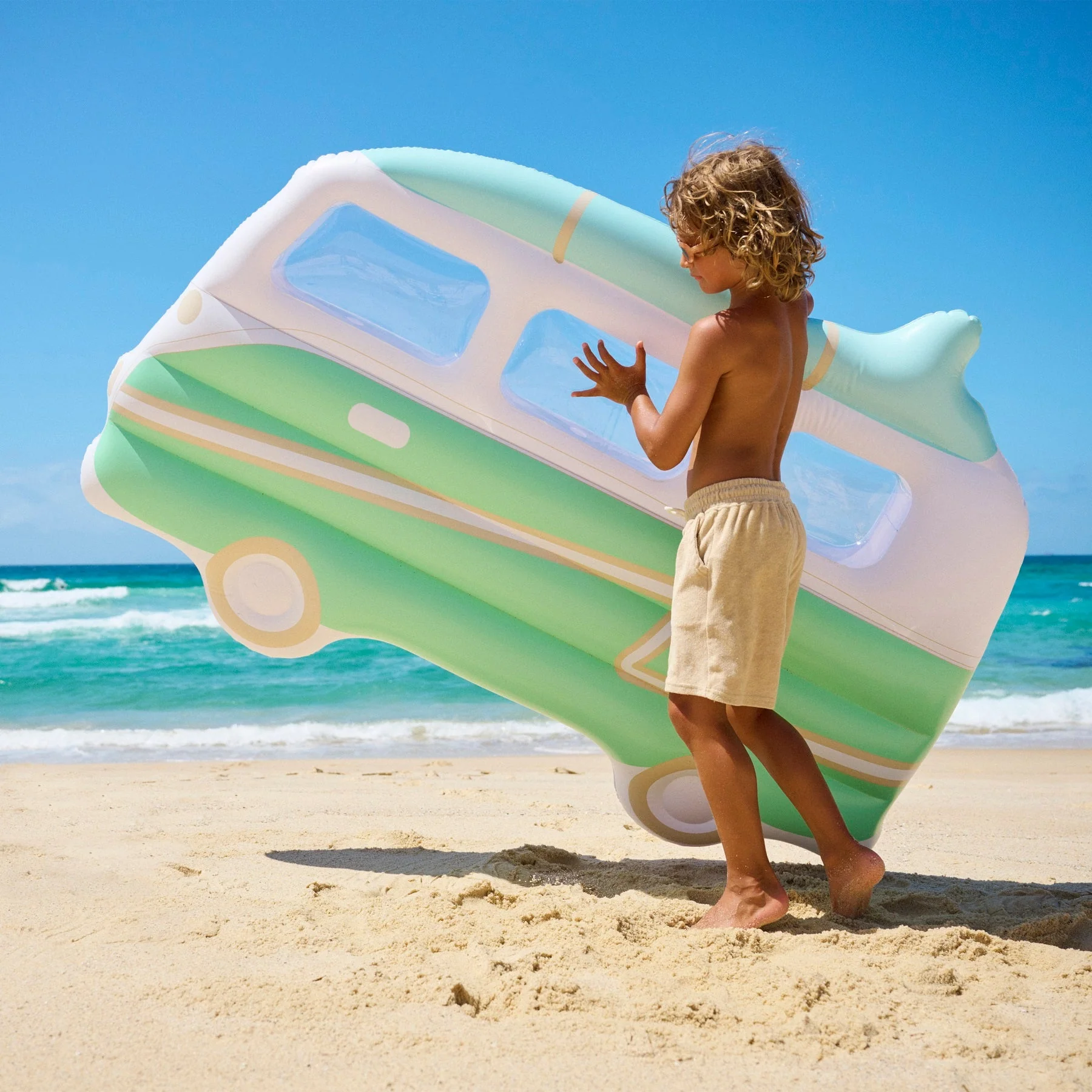 Matelas Flottant Van Campervan Adulte - Imprimé Fond Vert - Image 3