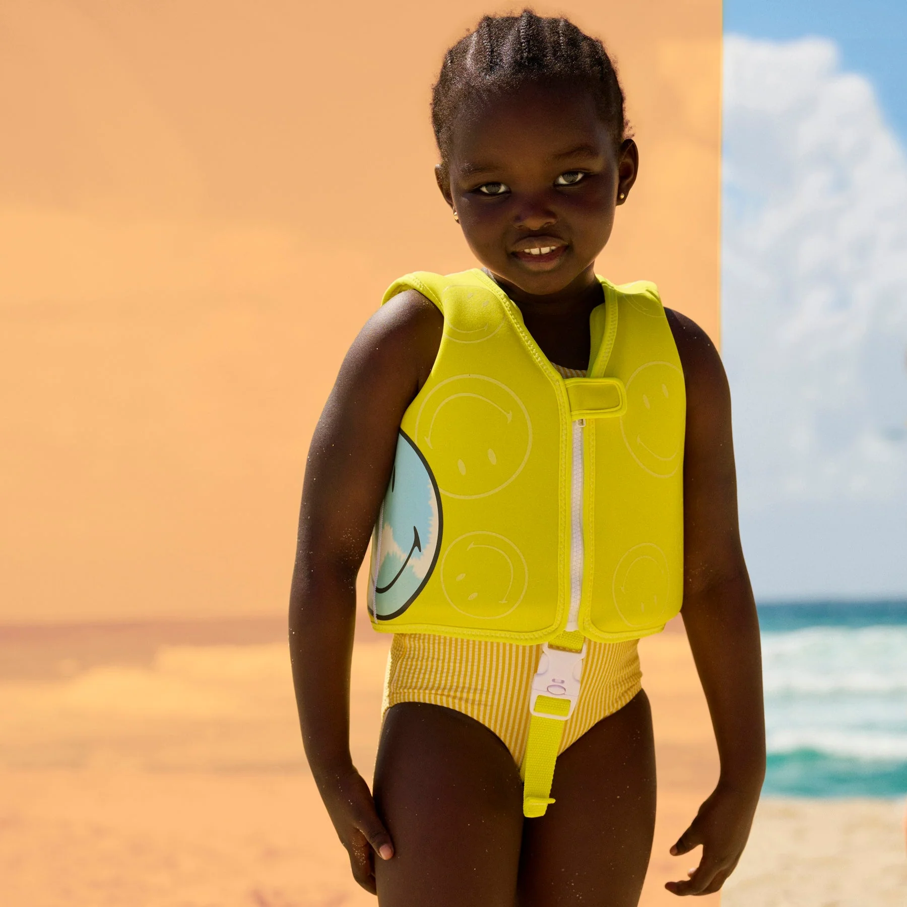Gilet De Natation Smiley - Jaune - Image 2