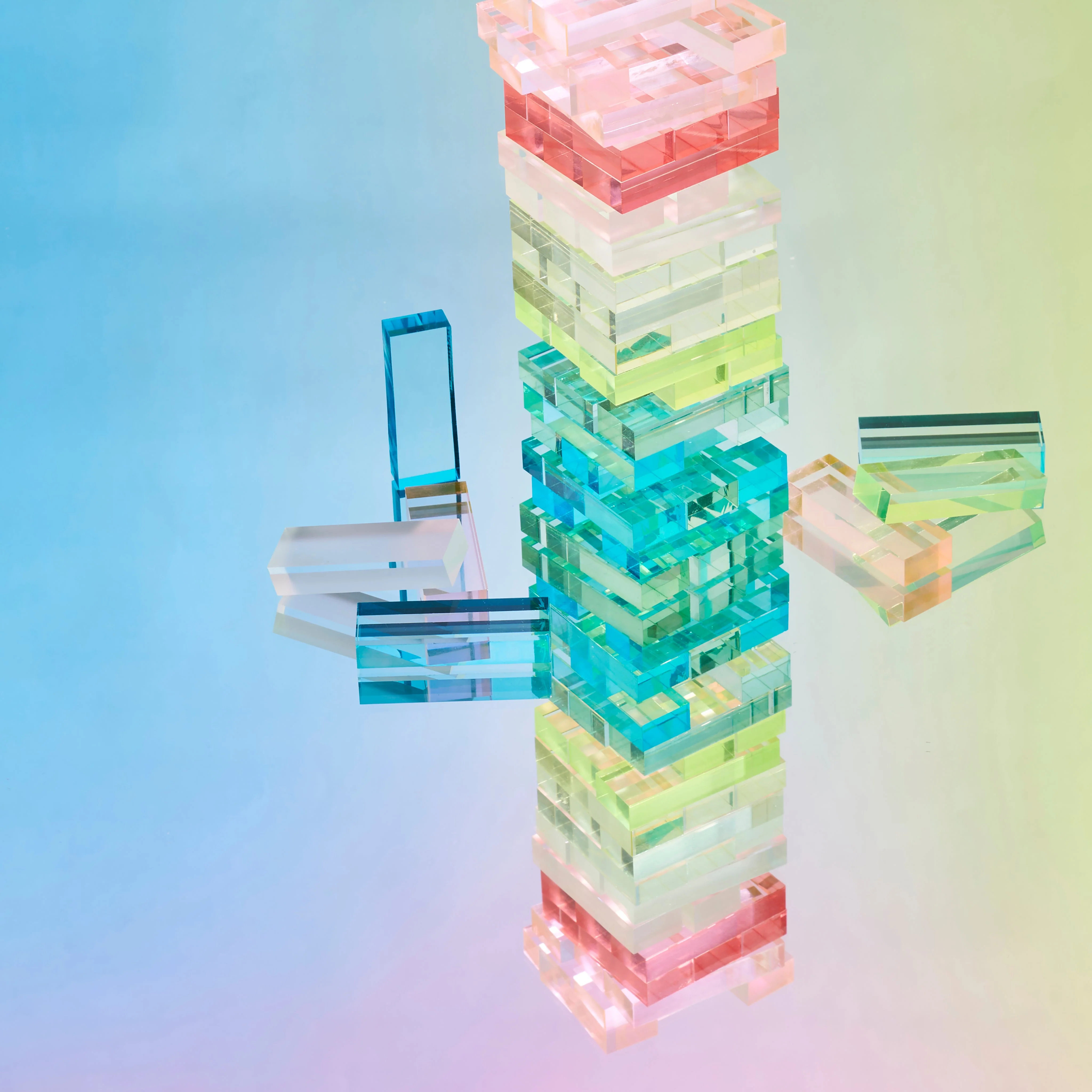 Jeu Mini Jumbling Tower Crystal Lucite - Multicolore - Image 2