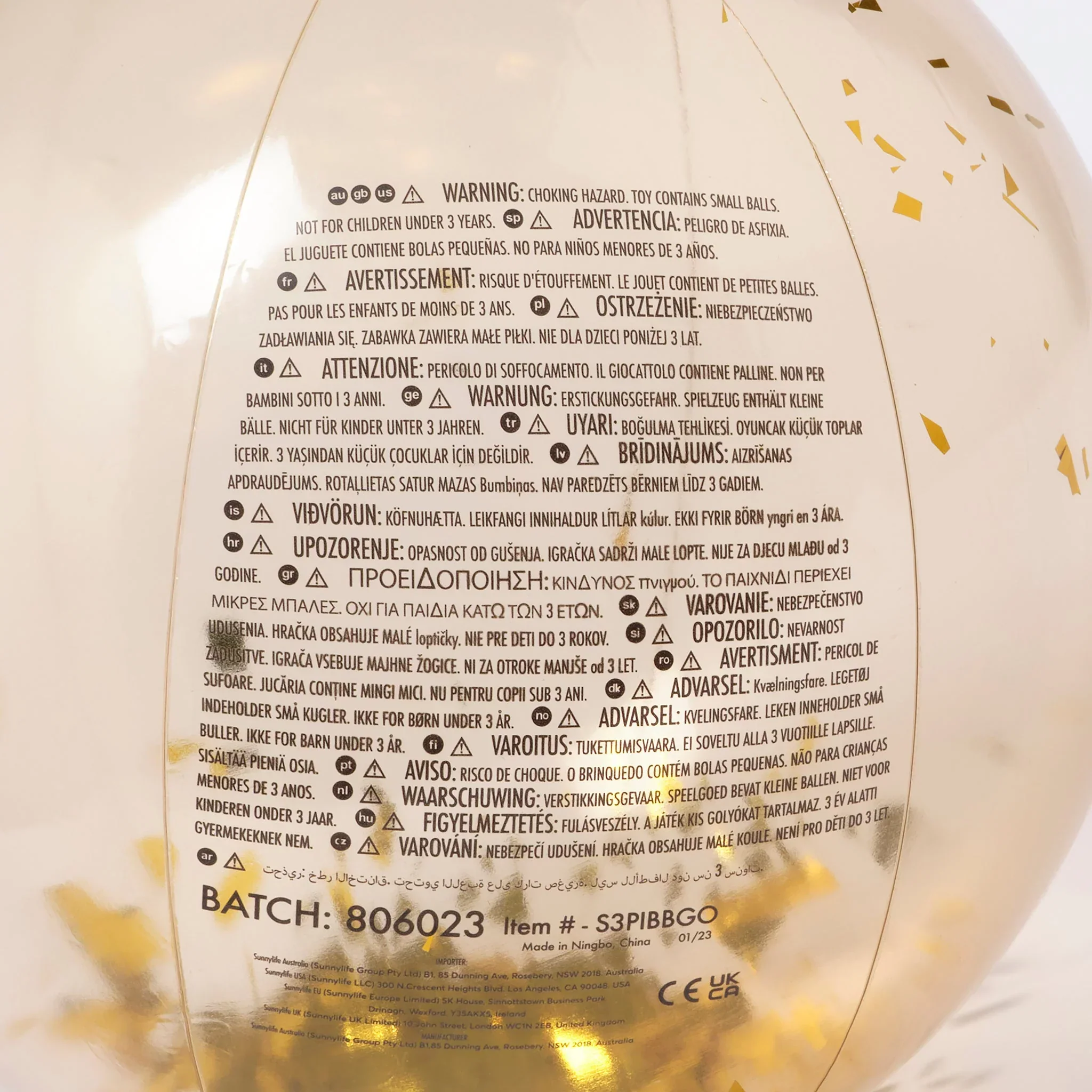 Ballon Gonflable Disco - Or Paillettes - Image 3
