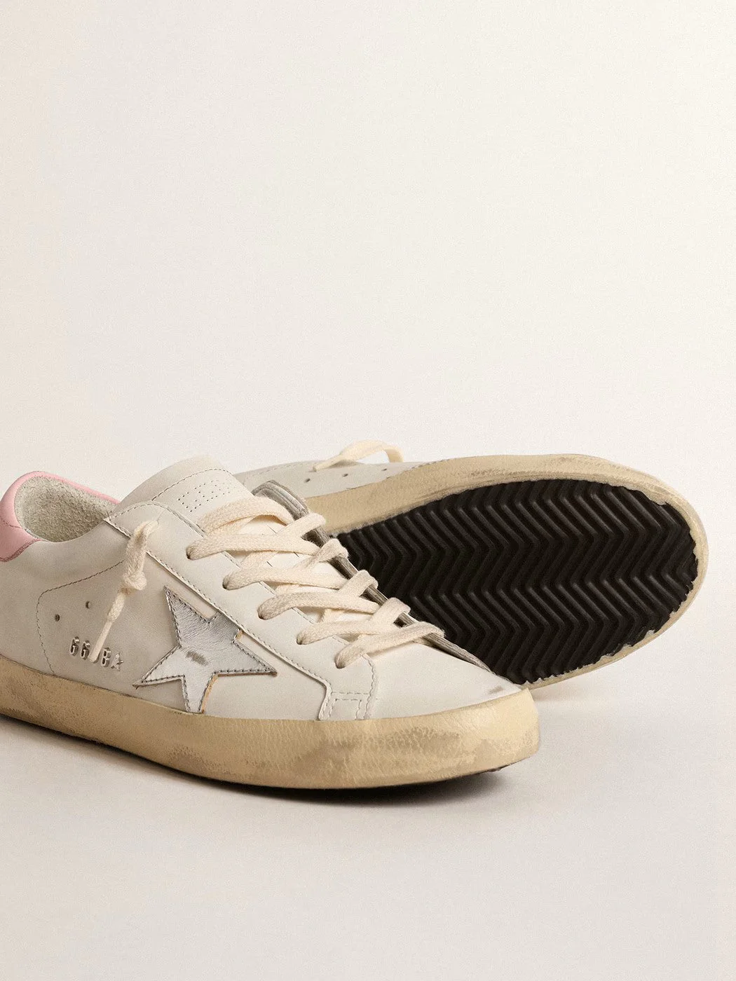 Golden Goose - Sneakers Super-Star - Blanc/Argent/Rose - Image 2