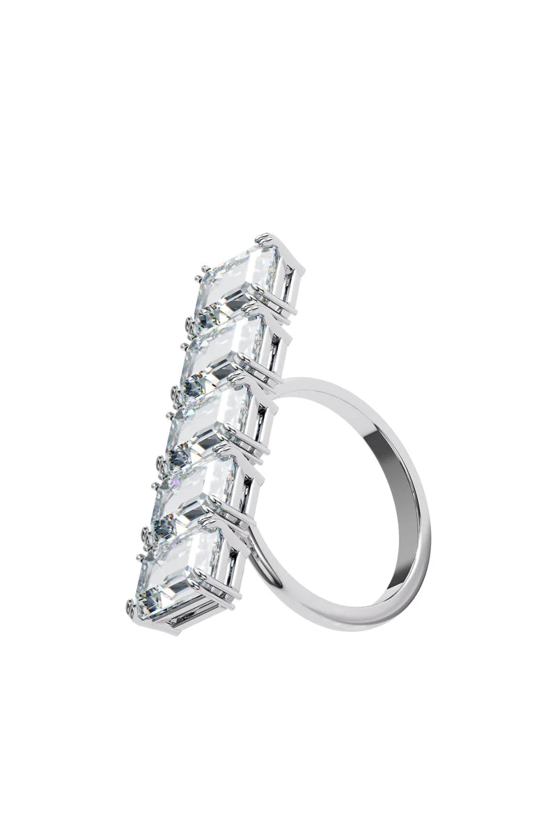 Bague ornée de cristaux Swarovski Millenia Blanc - Image 2