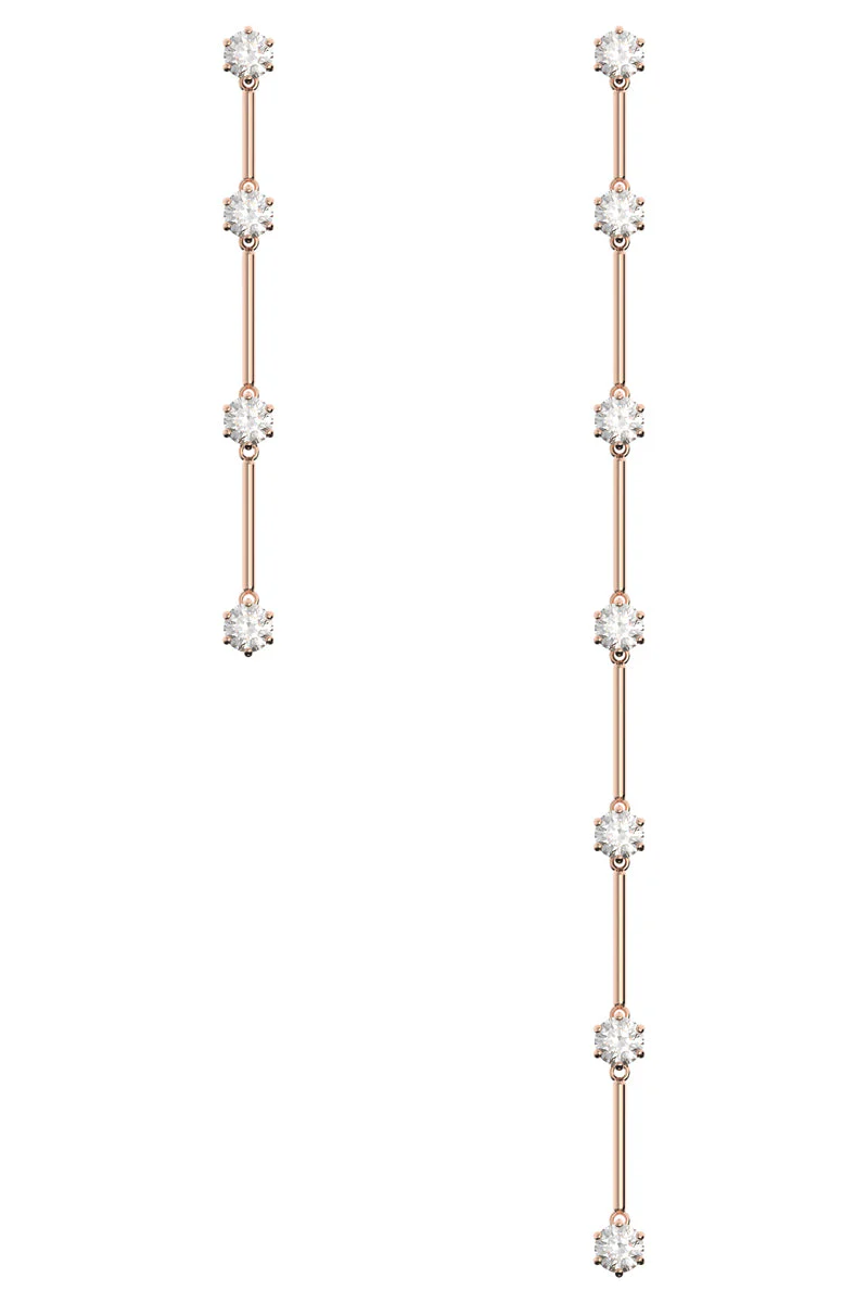 Boucles d'oreilles Constella Plaqué or rose et zircons - Image 2
