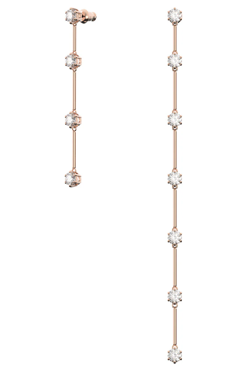 Boucles d'oreilles Constella Plaqué or rose et zircons - Image 3