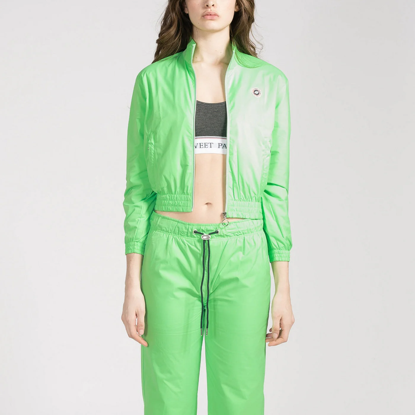 Blouson Tactel Crop - Vert Fluo - Femme - Image 2
