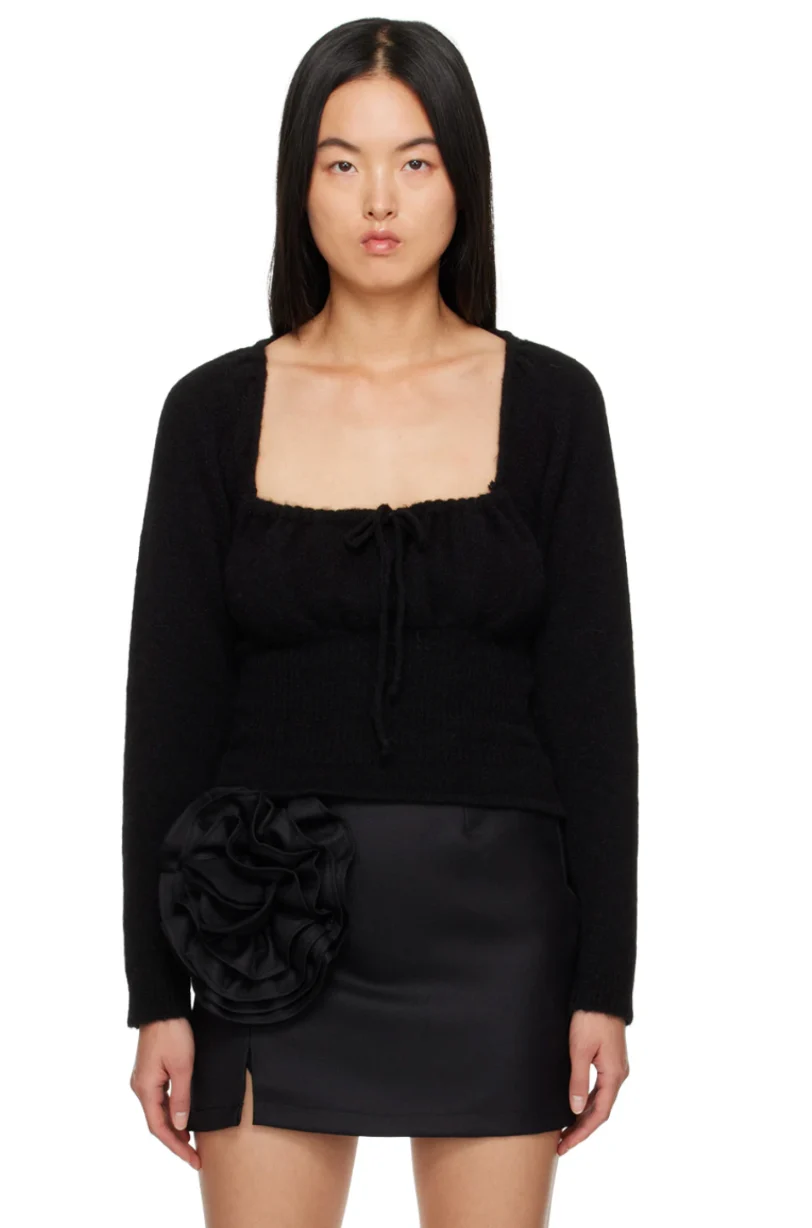 Top En Mélange D'Alpaga Bella - Black - Image 4
