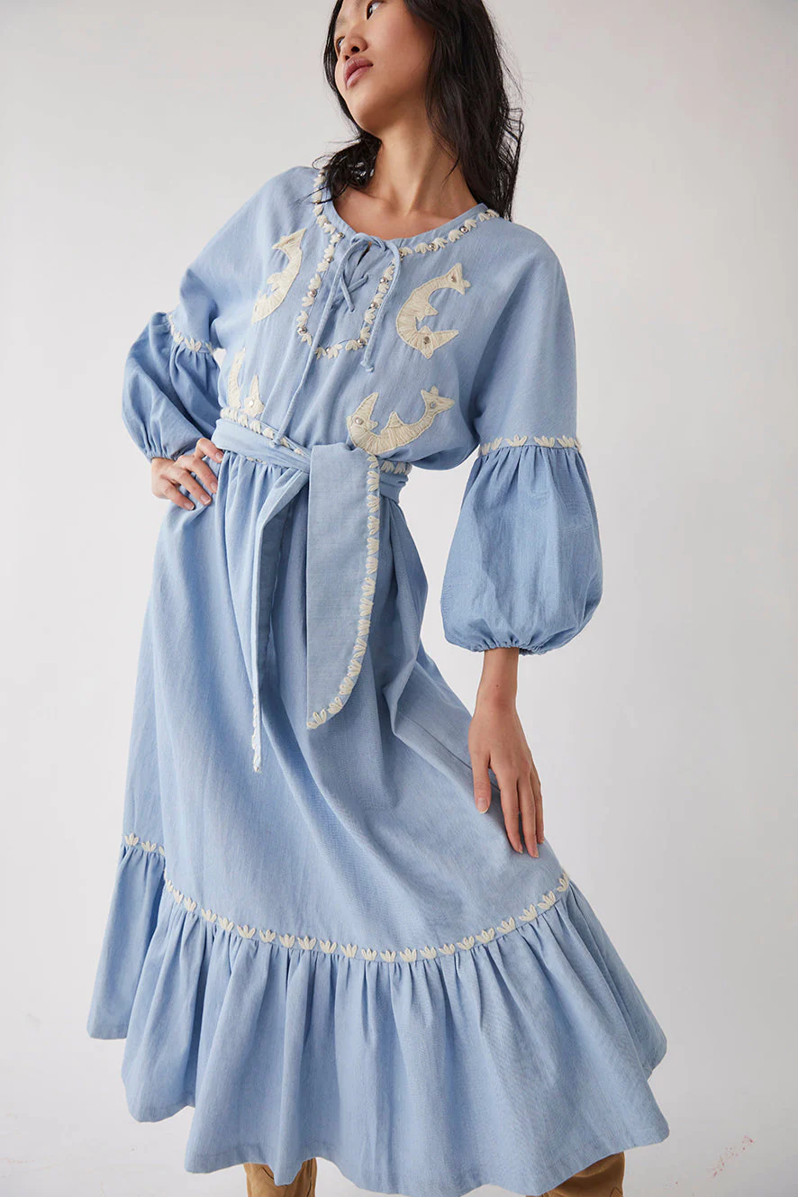 Robe Longue En Jean Lesly - Denim - Image 2