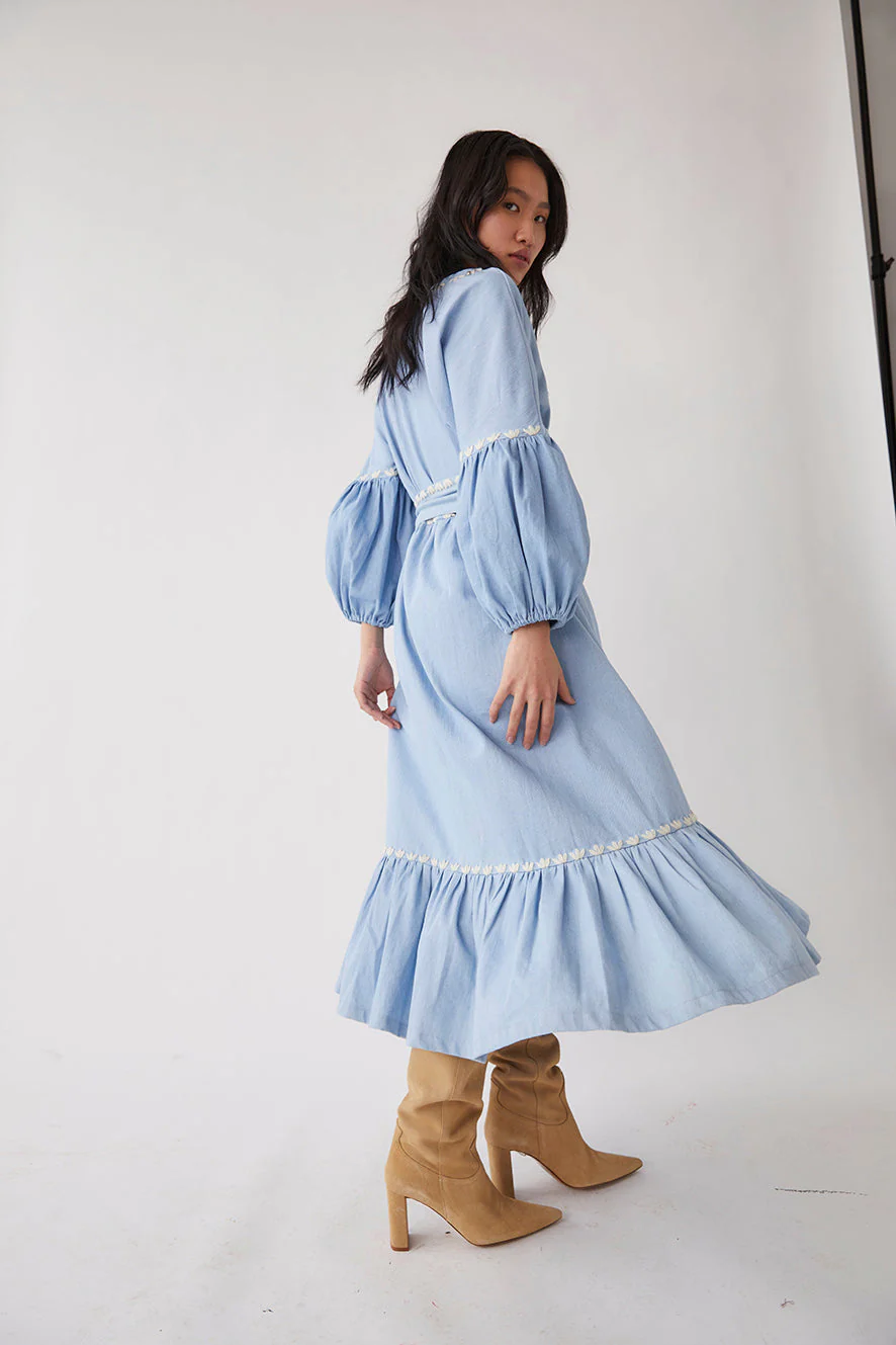Robe Longue En Jean Lesly - Denim - Image 4