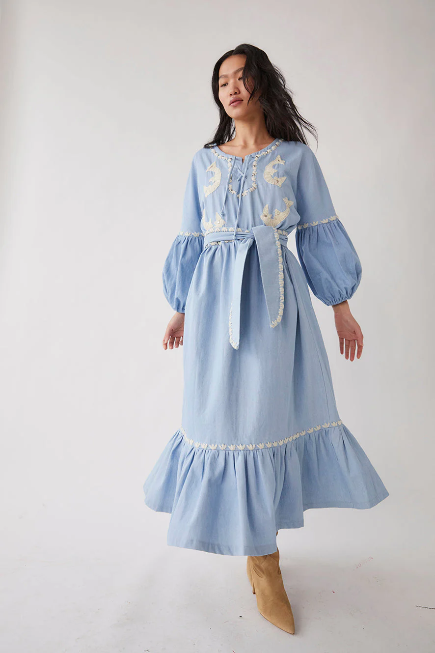 Robe Longue En Jean Lesly - Denim - Image 5