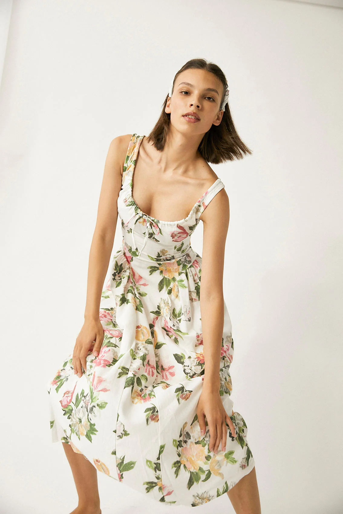 Robe Longue En Lin Shisha - Floral - Image 4