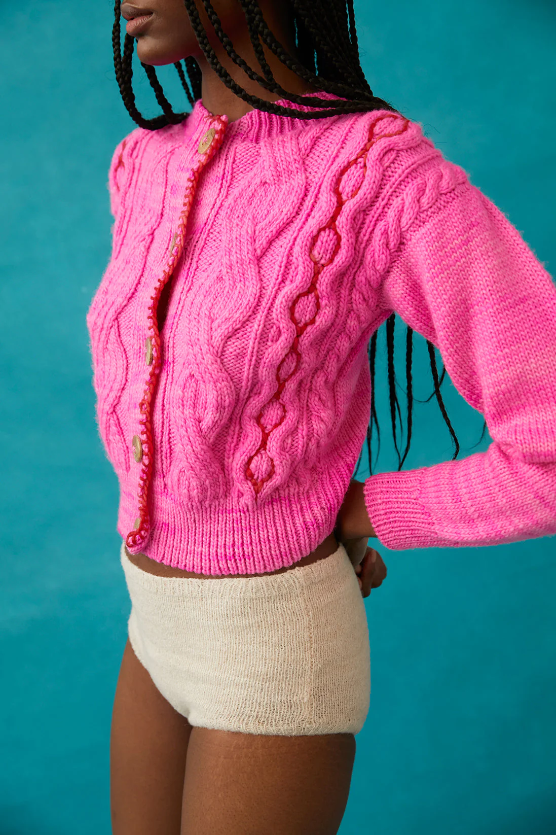 Gilet En Laine Jackie - Pink - Image 4