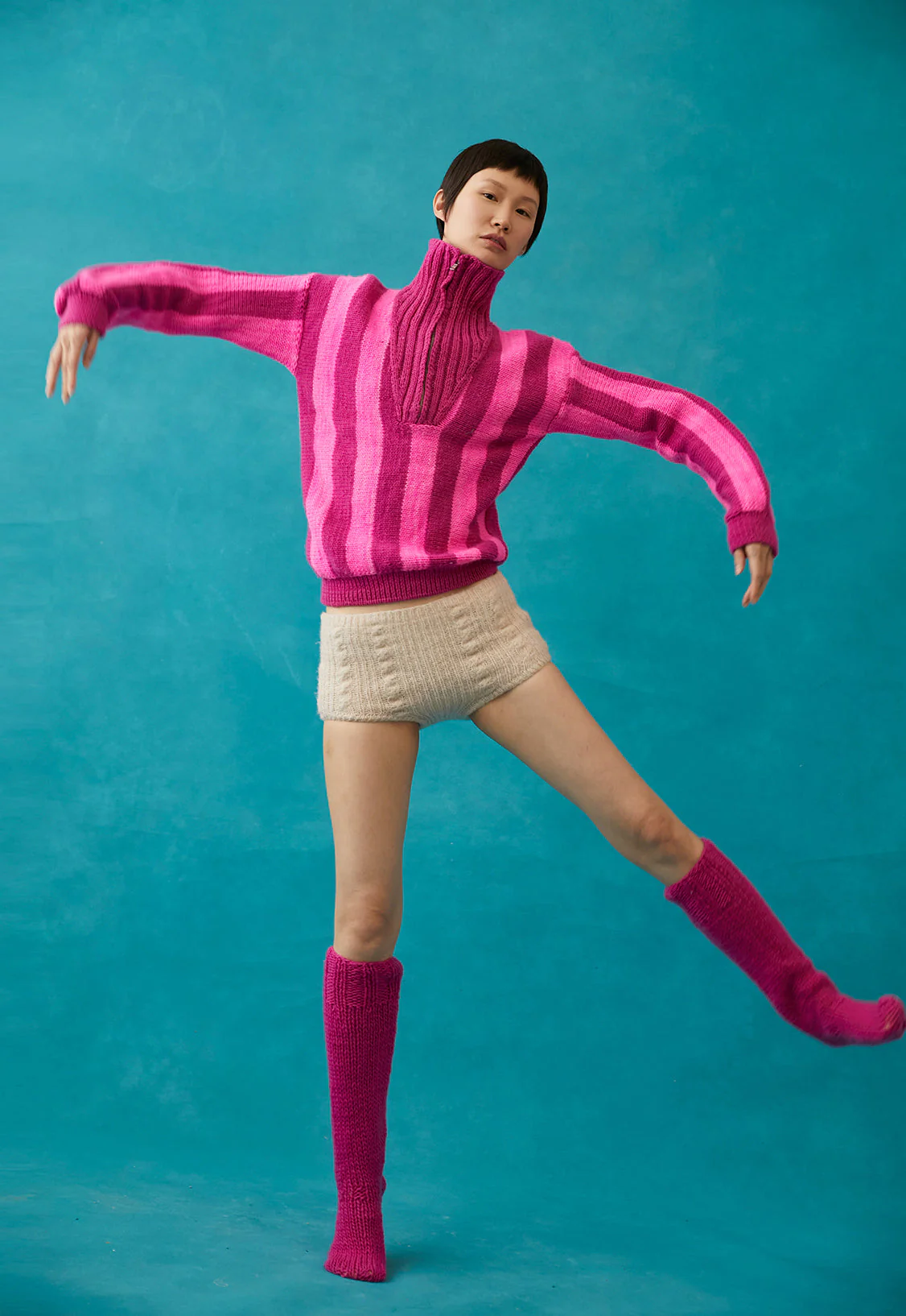 Pull En Laine Linette - Fuchsia & Pink - Image 2