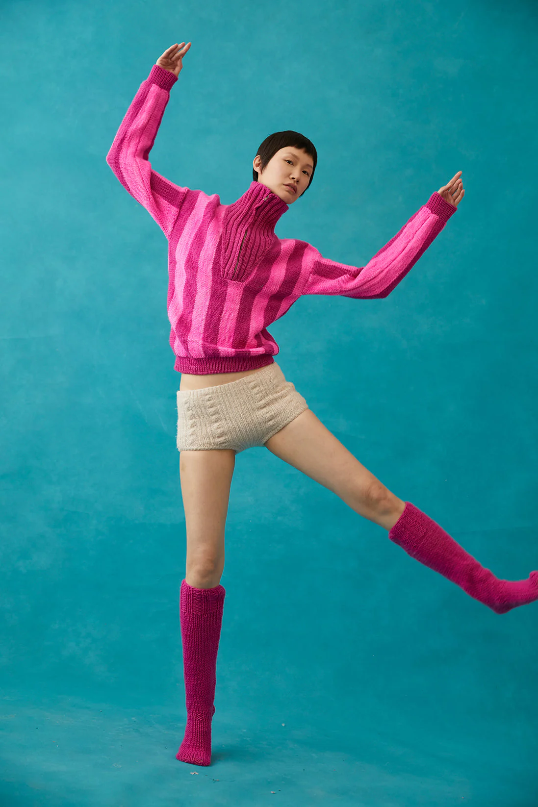 Pull En Laine Linette - Fuchsia & Pink - Image 3