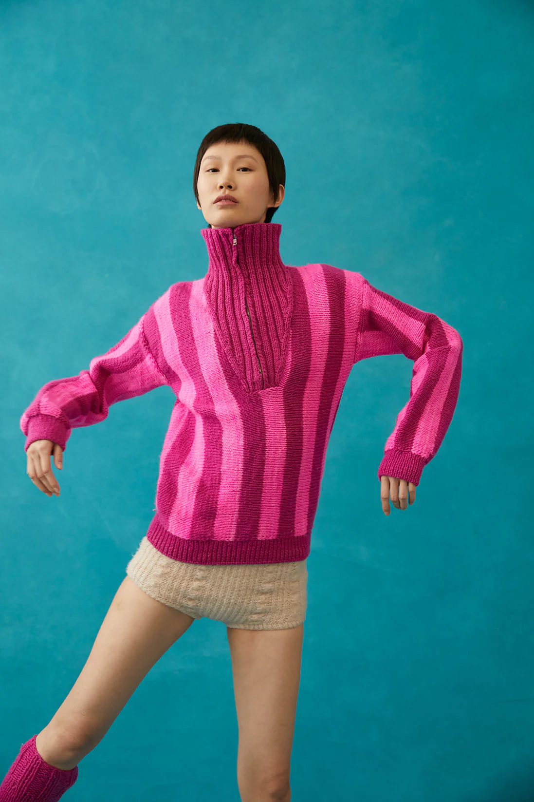 Pull En Laine Linette - Fuchsia & Pink - Image 5