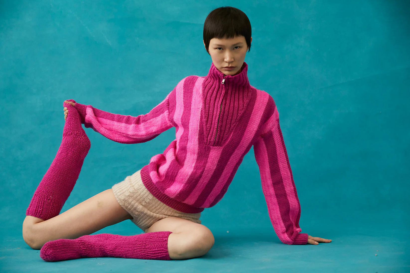 Pull En Laine Linette - Fuchsia & Pink - Image 6