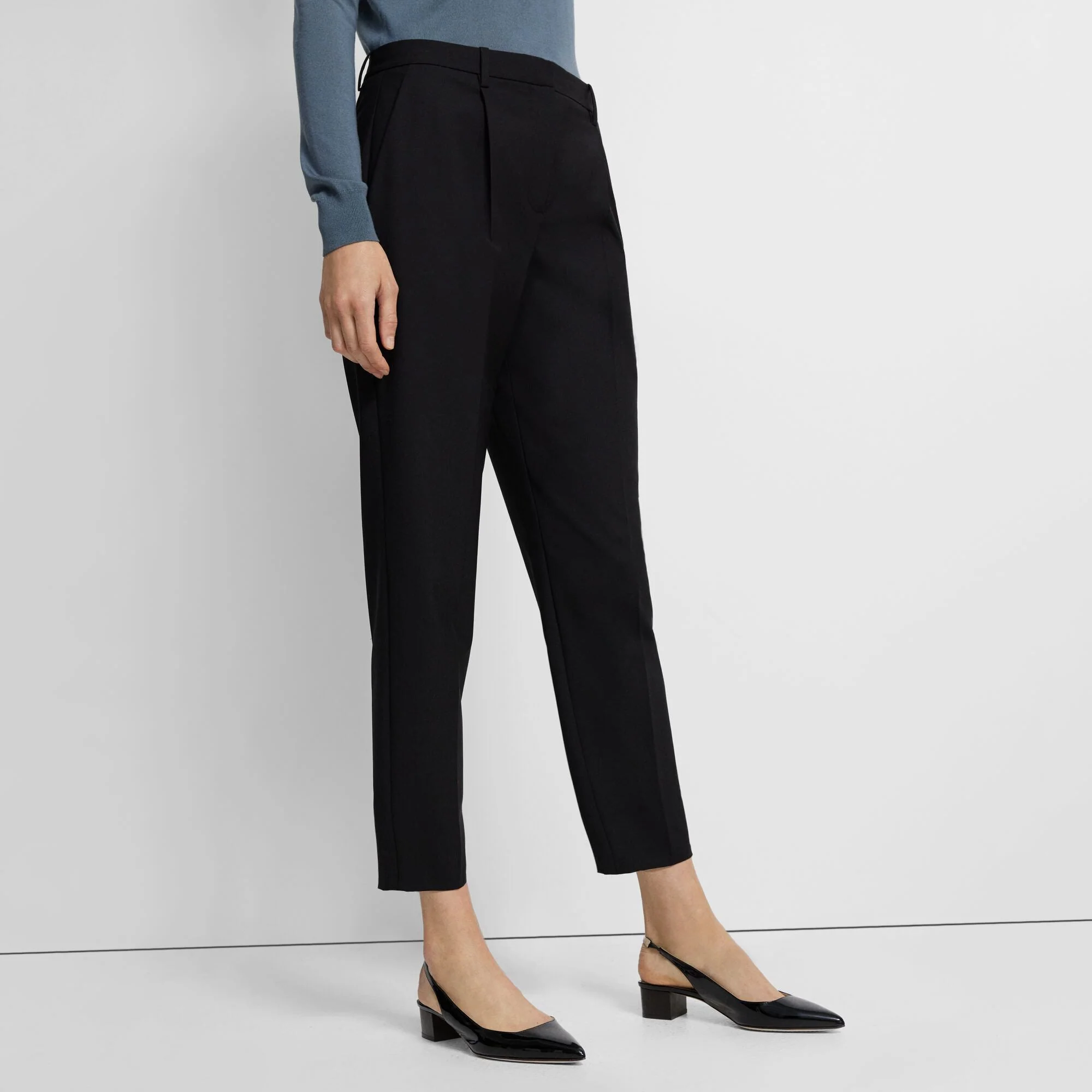 Theory NYC - Pants - Pleat Treeca - Black - Image 2