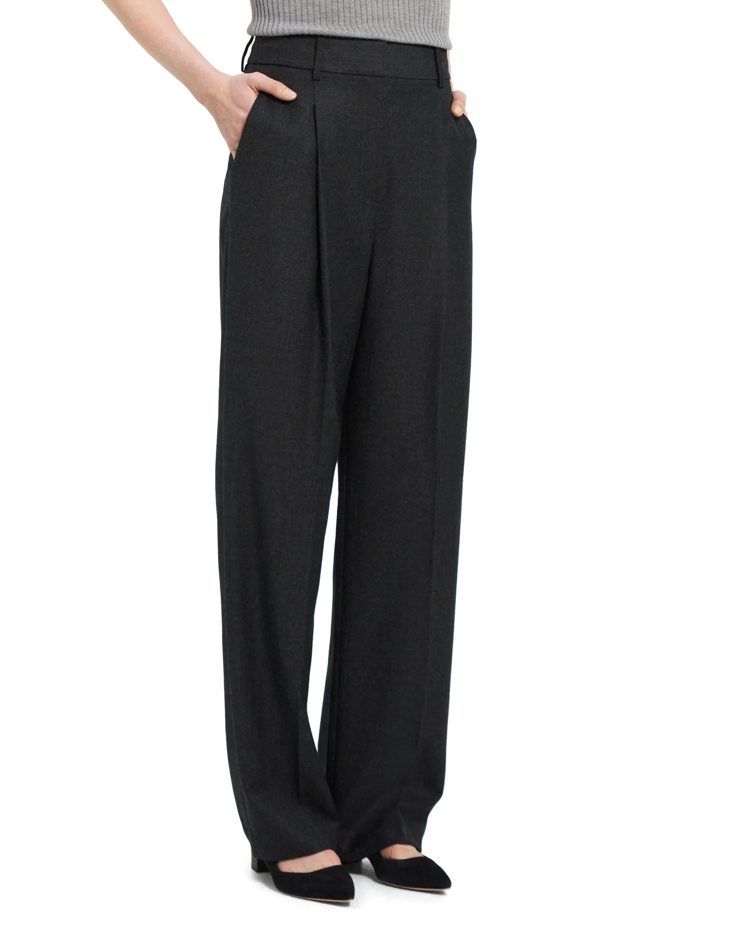 Woven - Pleat Trouser B - New Charcoal Melange - Image 5