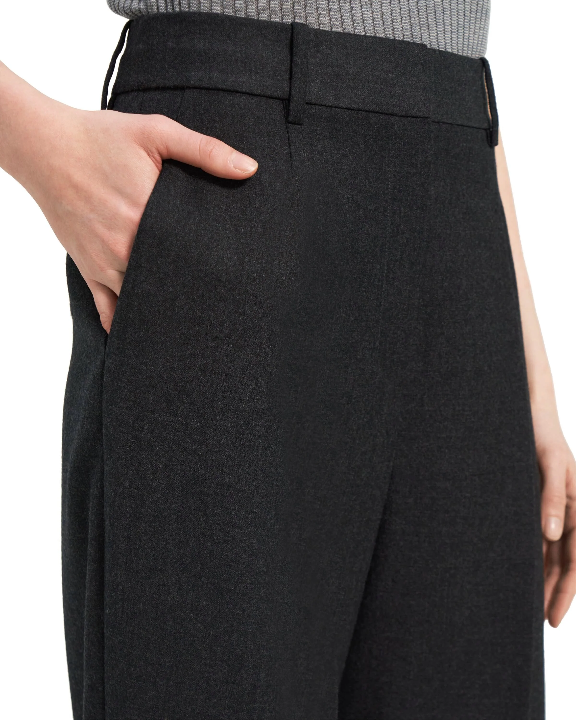 Woven - Pleat Trouser B - New Charcoal Melange - Image 6