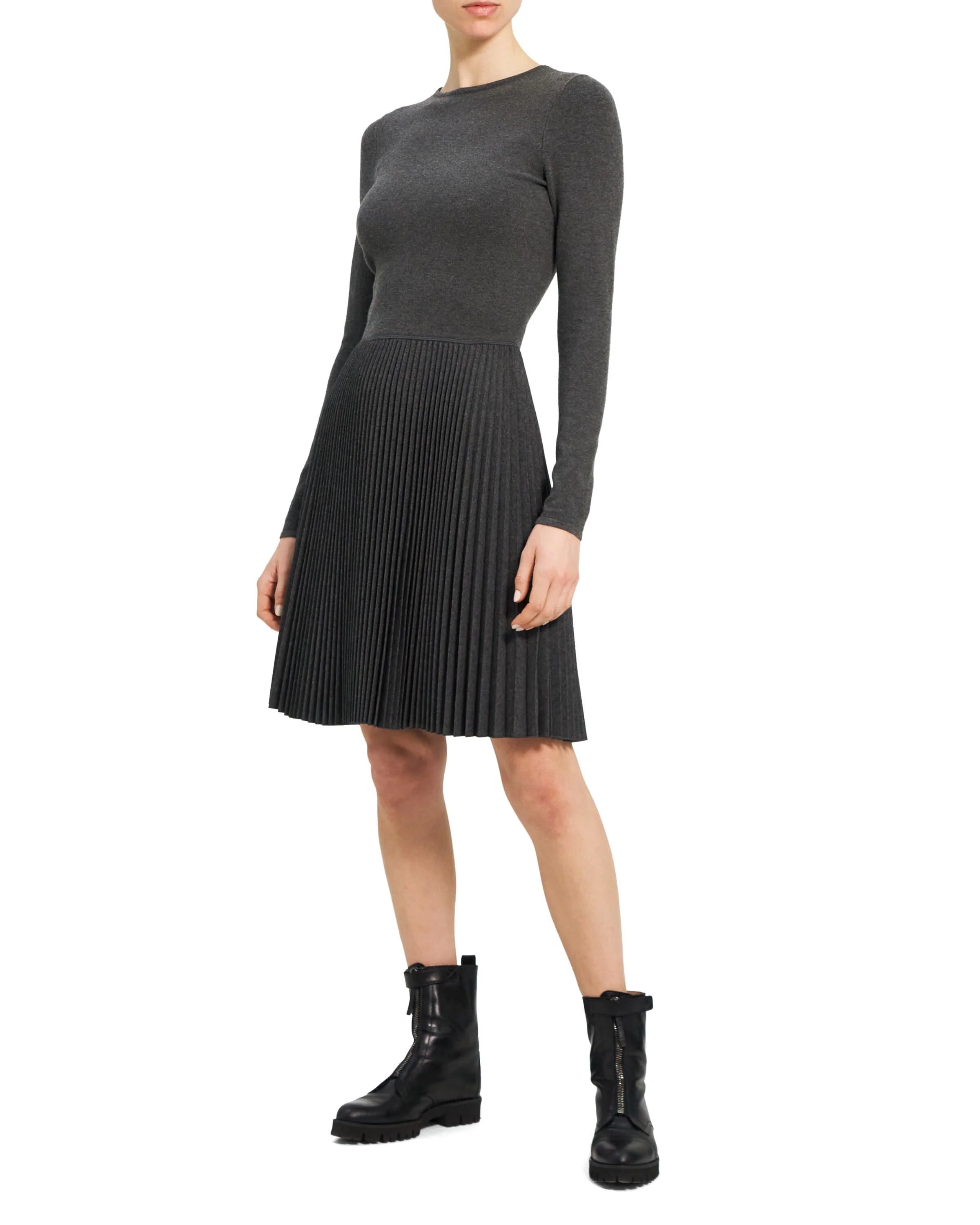 Theory NYC - Dresses - Plt C Mini Dr - Charcoal Melange - Image 5