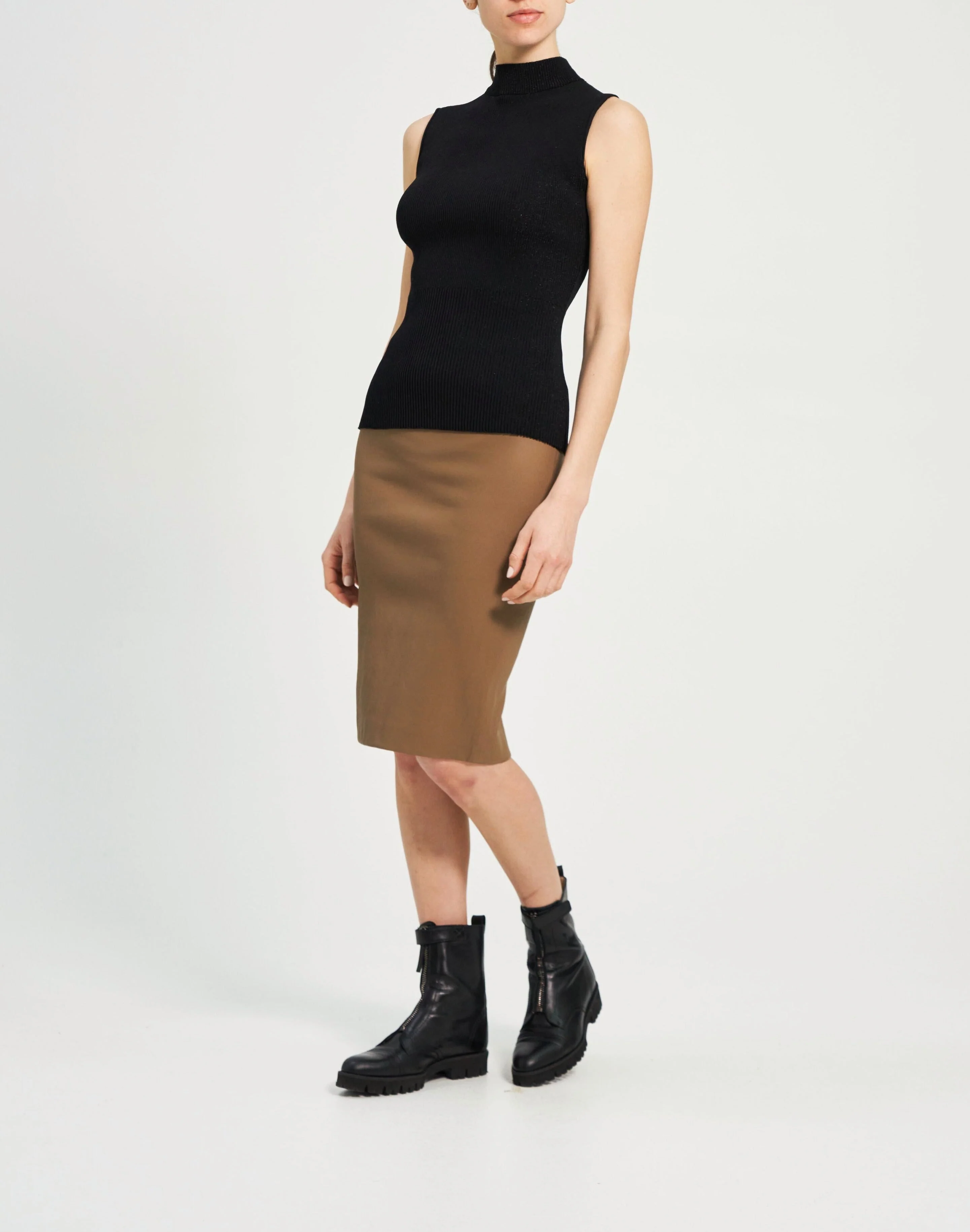 Sweater Knit - Plaited Tank - Black - Image 4