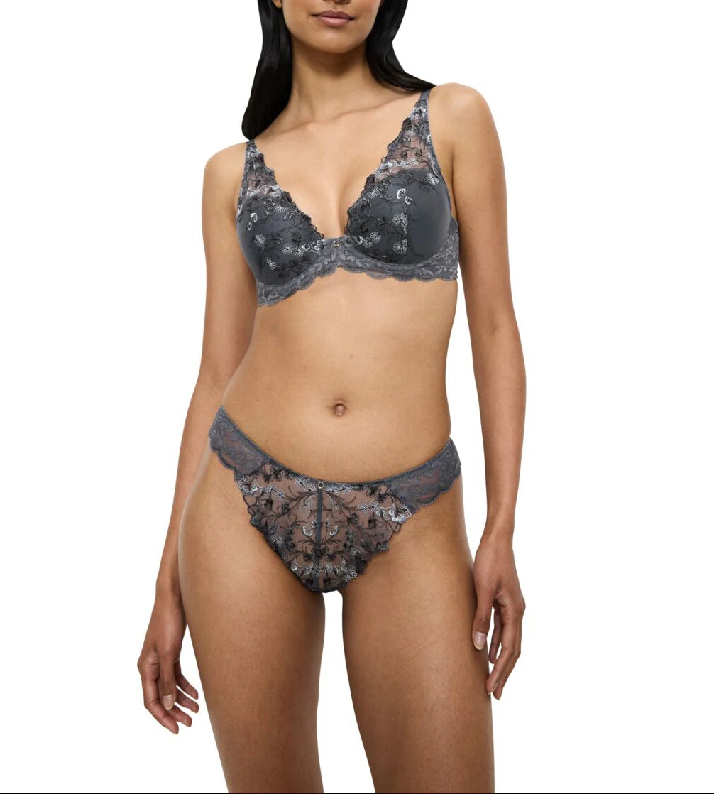Slip Brésilien Taille Haute Sensual Spotlight Highleg Brazilian - Pebble Grey - Image 7
