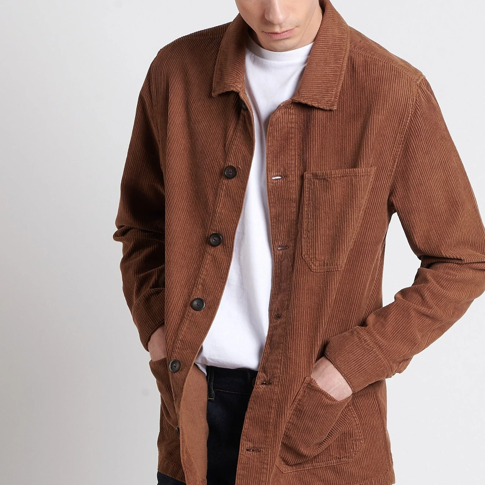 Maison Standards - Veste De Travail Velours - Caramel - Homme - Image 2