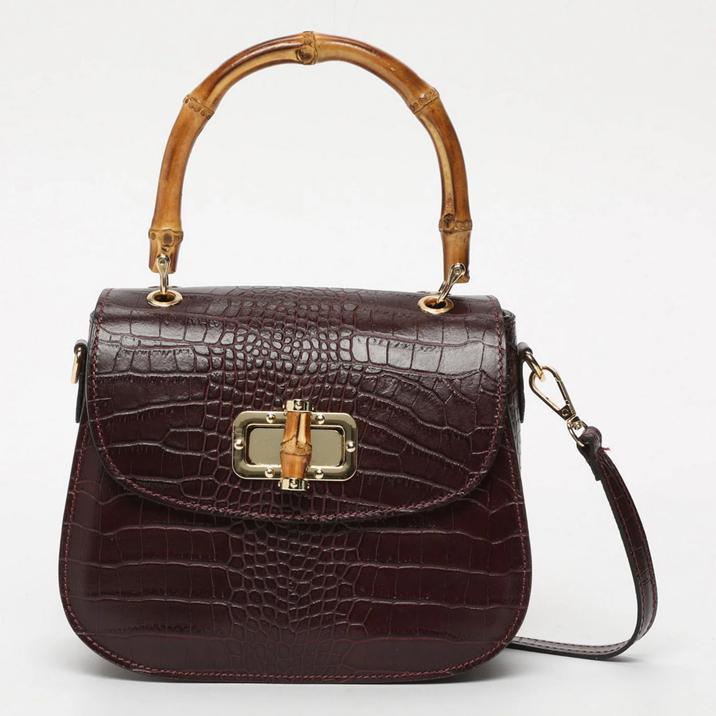 Sac À Main Elia Croco - Aubergine - Femme - Image 4