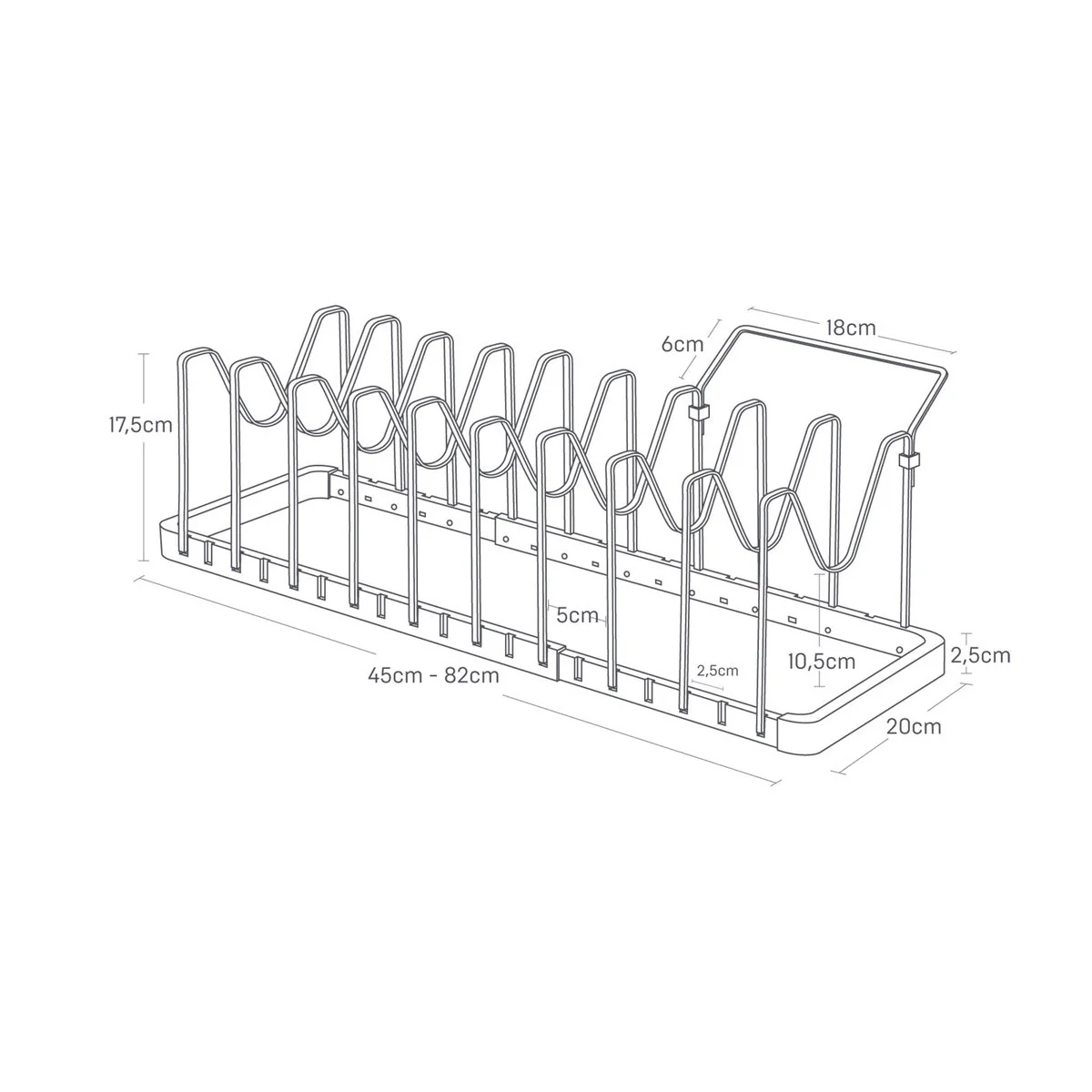 Support Extensible Pour Couvercles & Poêles - Tower - Blanc - Image 2