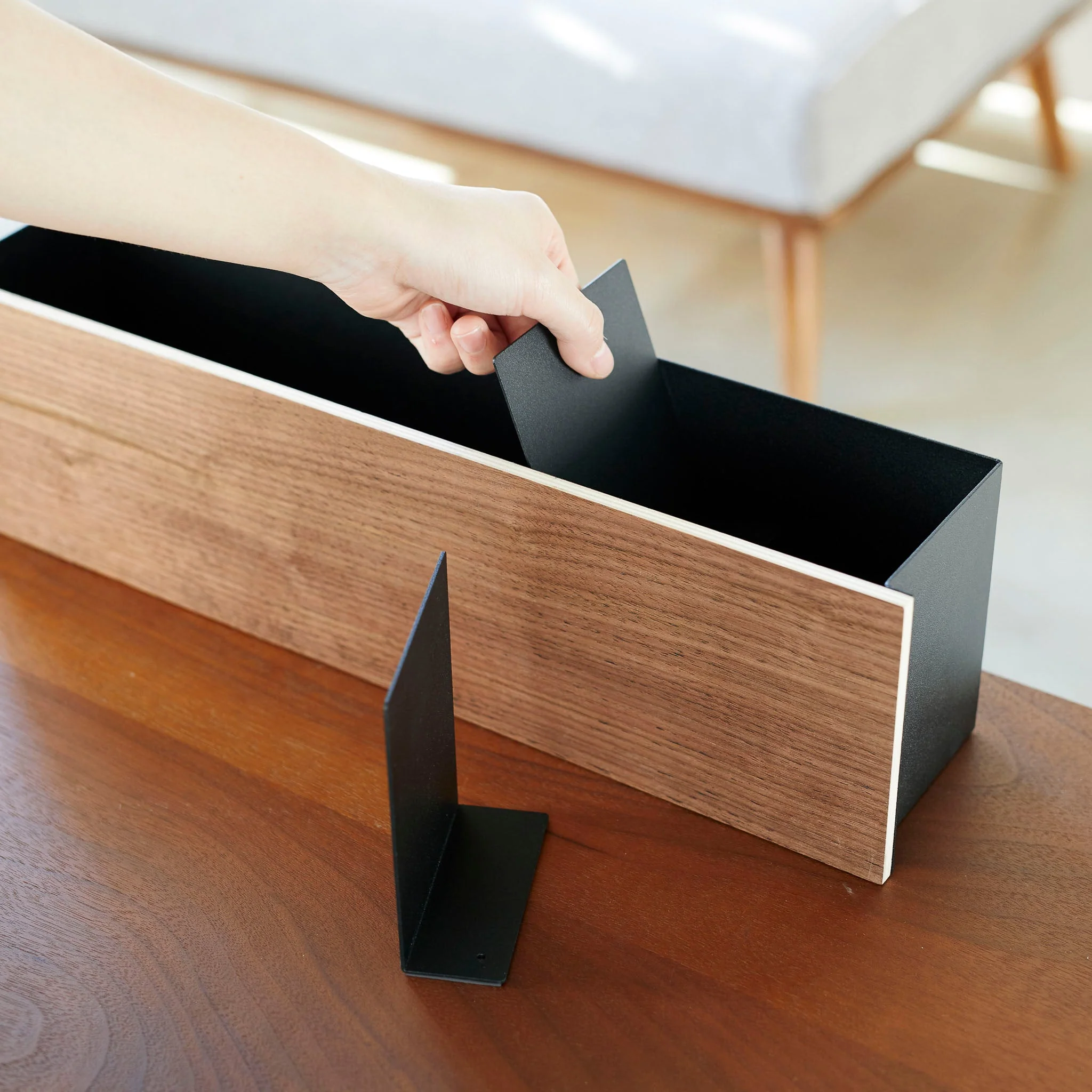 Boîte De Rangement Rin - Noir Et Bois - Image 5