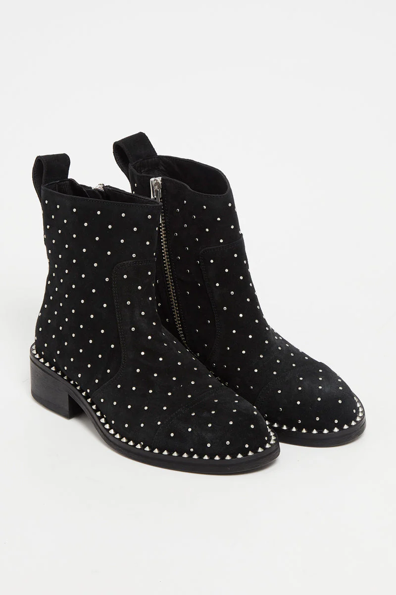 Bottines En Nubuck - Noir - Femme - Image 2