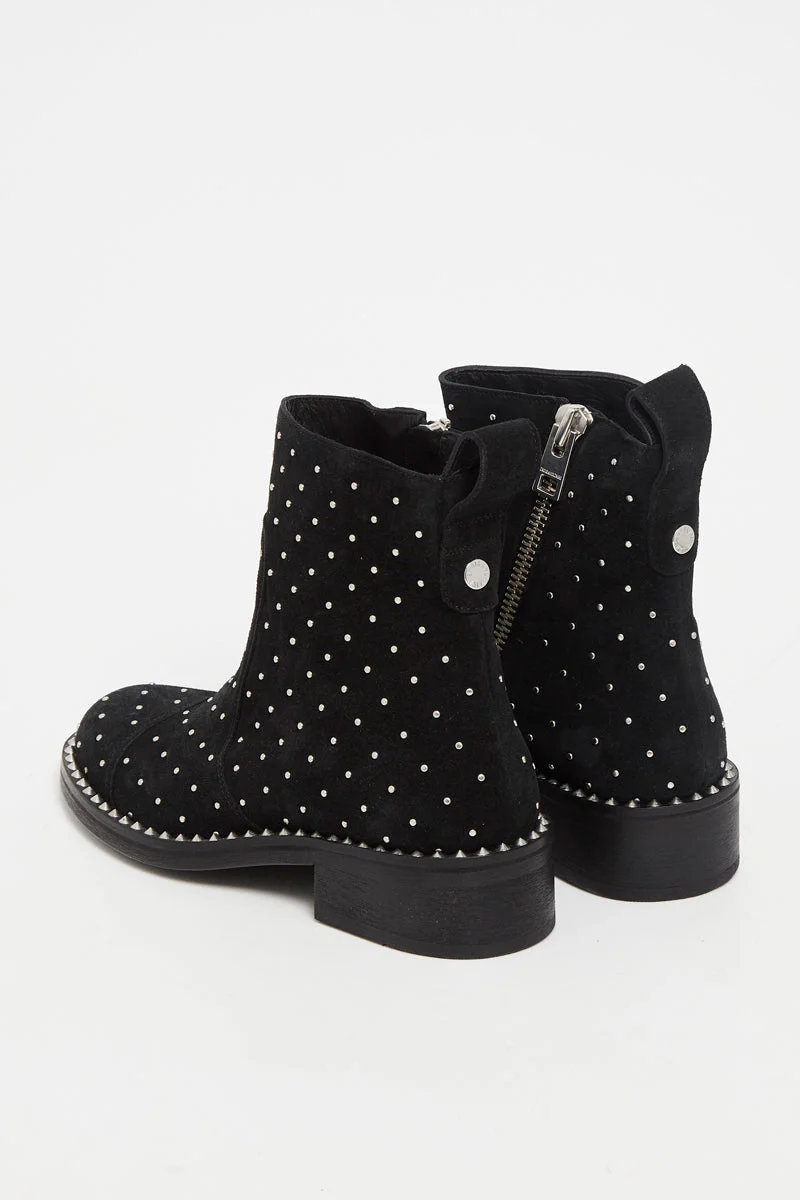 Bottines En Nubuck - Noir - Femme - Image 4