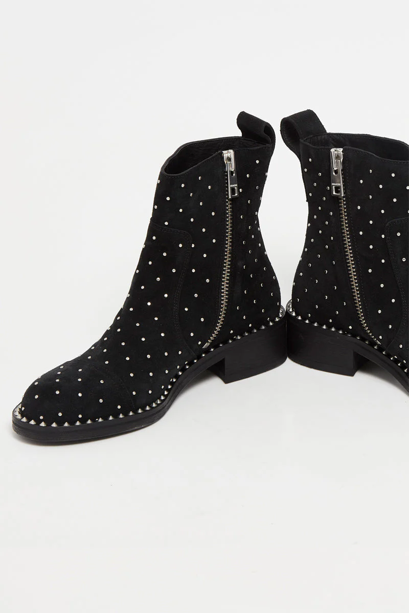 Bottines En Nubuck - Noir - Femme - Image 5