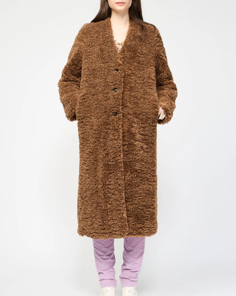 Manteau - Marron - Femme - Image 2