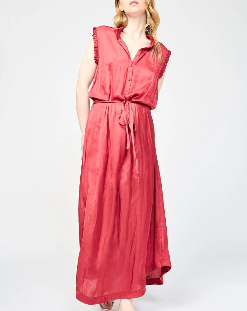 Robe Longue - Rouge - Femme - Image 2