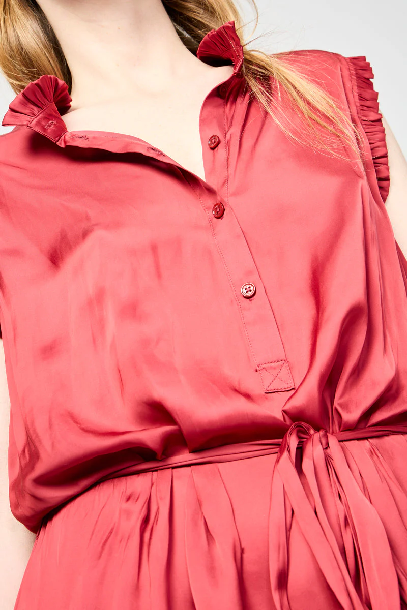 Robe Longue - Rouge - Femme - Image 4