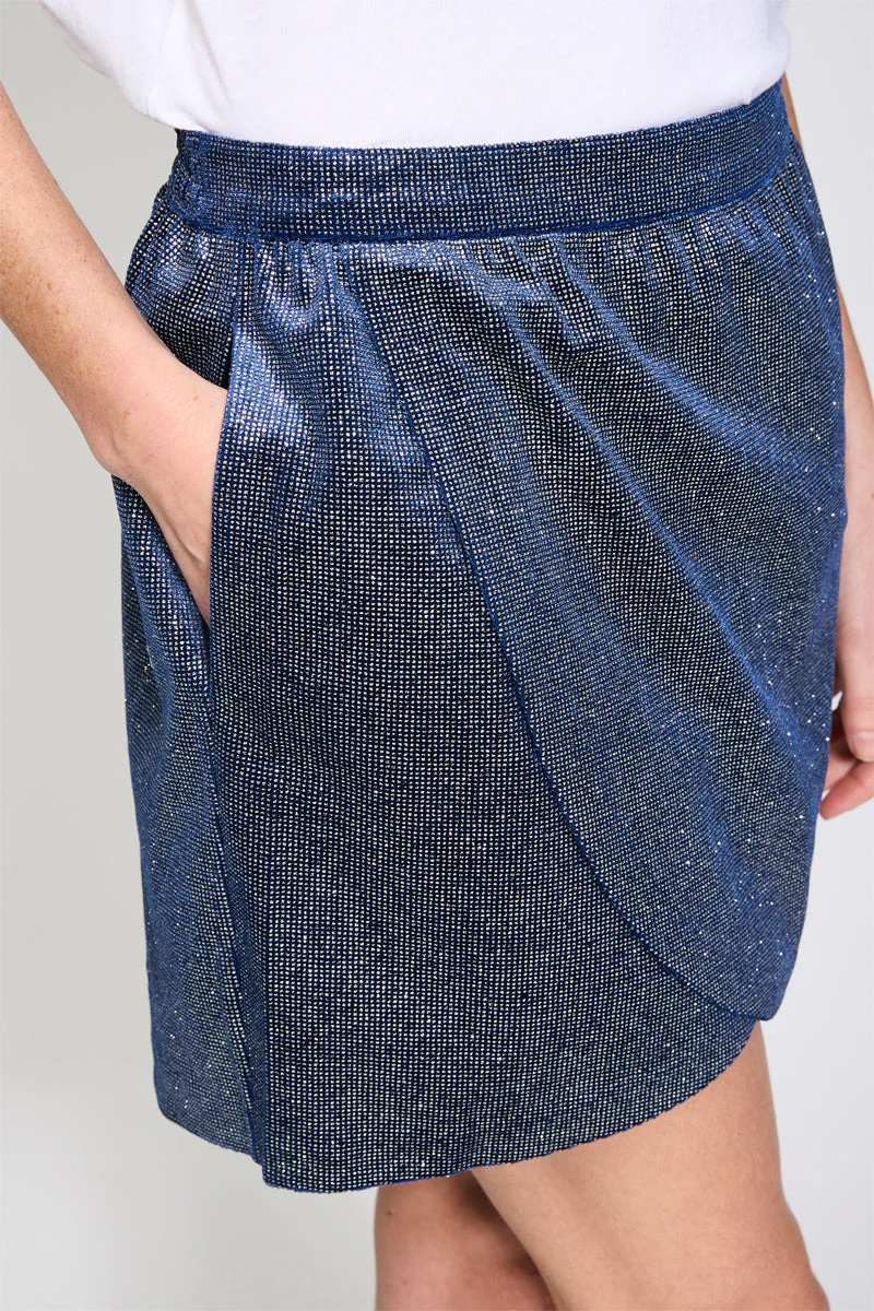 Minijupe Portefeuille - Bleu Marine - Femme - Image 5