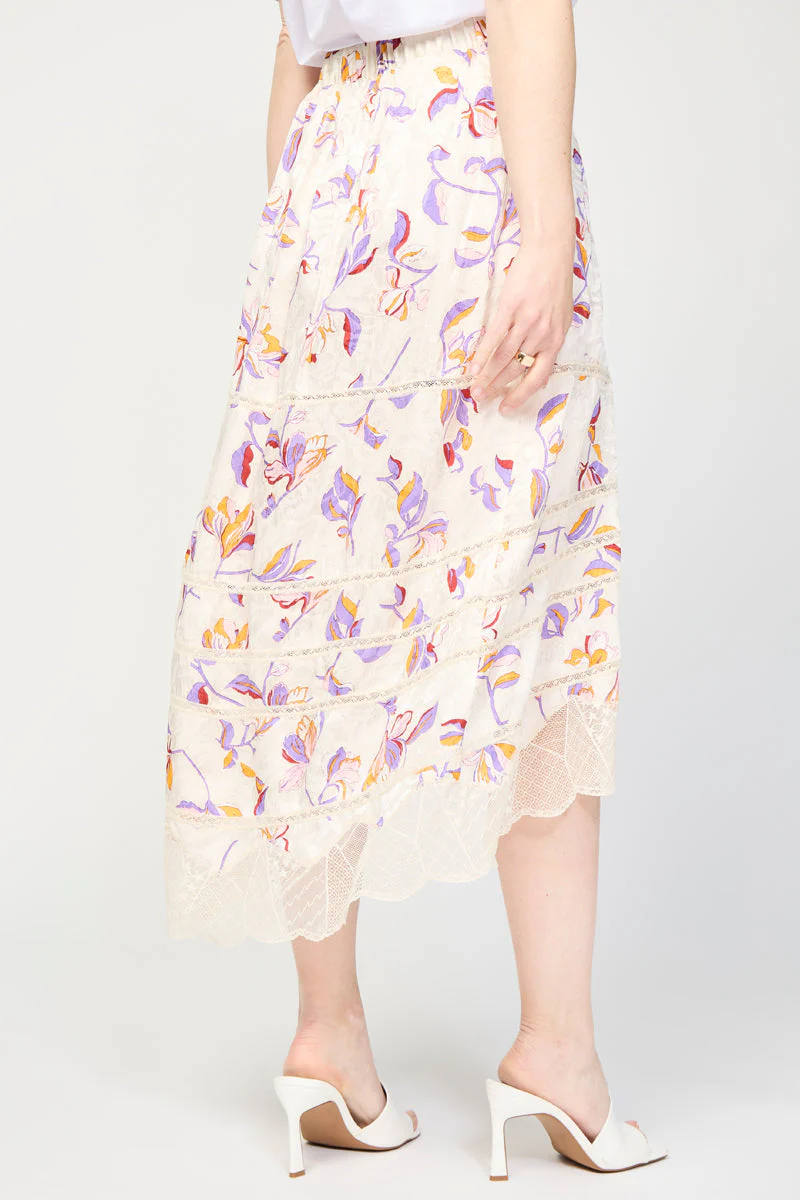 Jupe Asymétrique En Soie Taille Haute - Ecru - Femme - Image 2