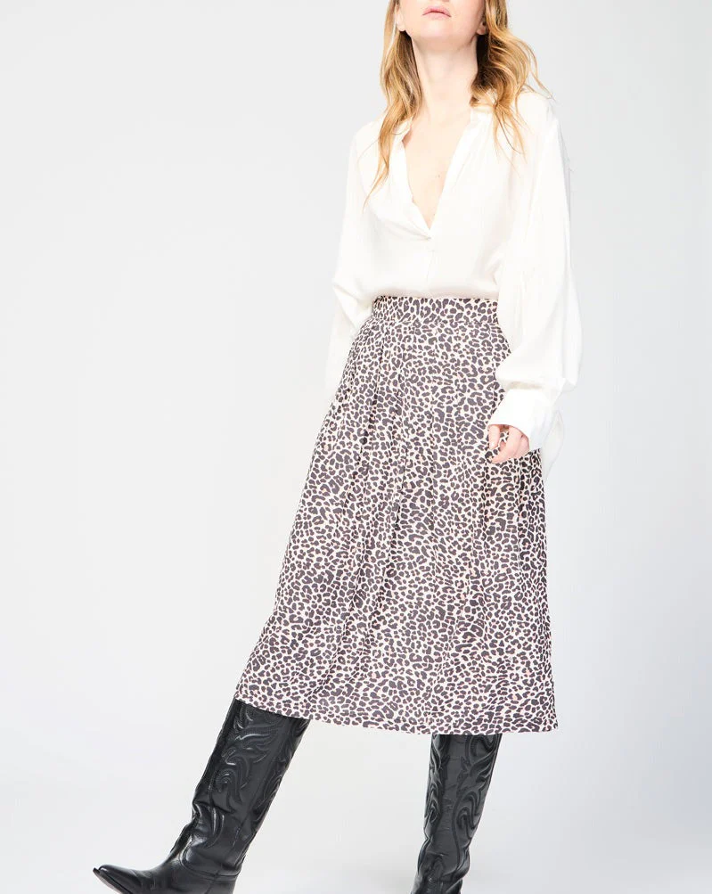 Jupe Midi Taille Haute - Ecru - Femme - Image 3