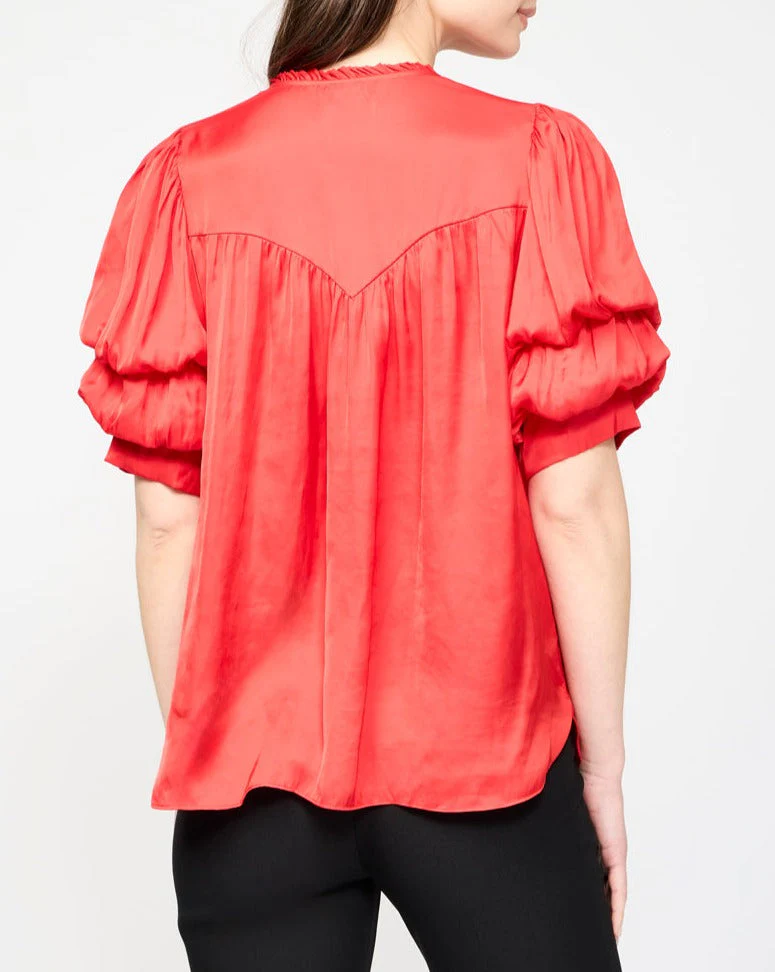 Blouse - Rouge - Femme - Image 2